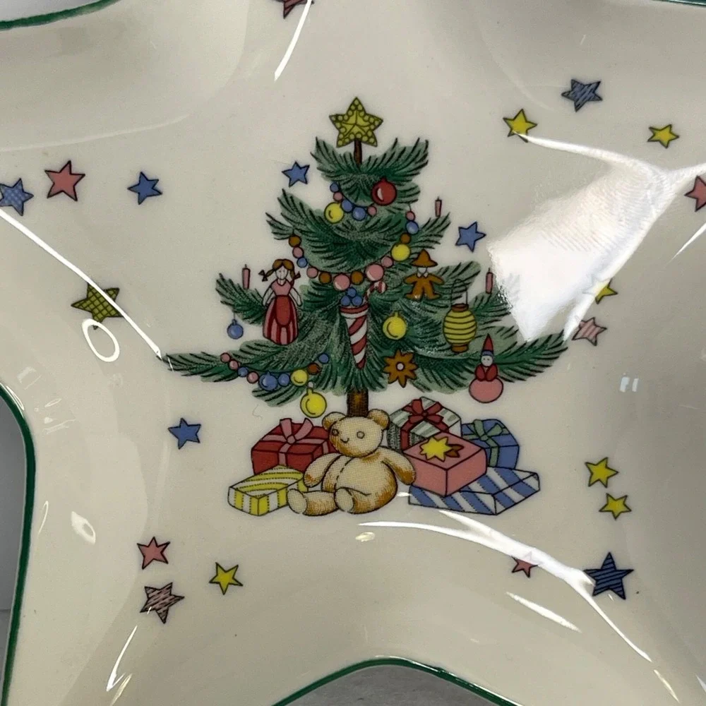 Nikko Porcelain Star Shaped Christmas Trinket Dish Snack Dish Japan 6